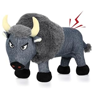 IOKHEIRA Hundespielzeug große Hunde -Plüsch Quietschend Apportierspiel Ziehspiel – Squeak Toys for Dogs (Blue, Cattle)