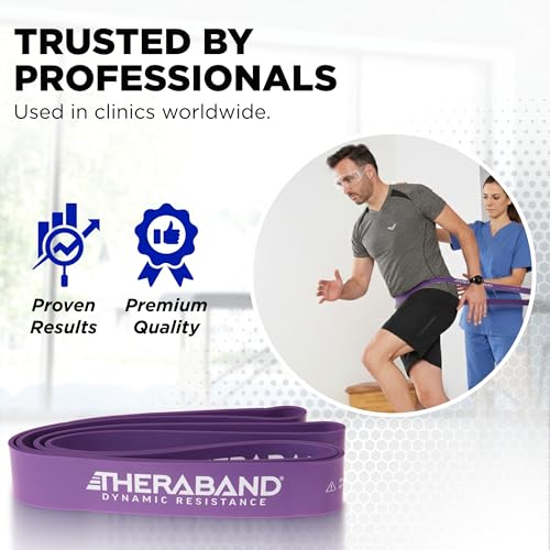 Image of THERABAND High Resistance Band, Extra-Heavy Elastic Super Band for Full Body Workouts, Physical Therapy, Strength Training, Durable 41 inch Loop Exercise Band, 50 lbs Resistance