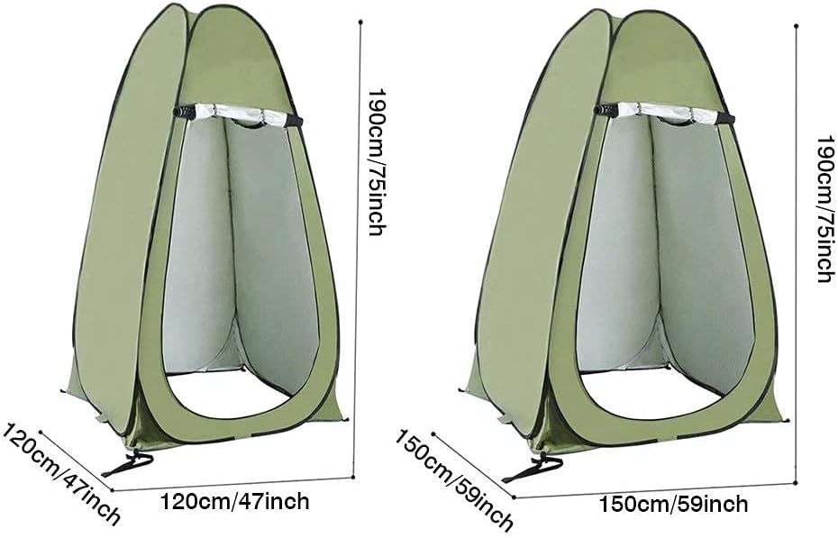 Camping Shower Tent Dressing Fishing Bathing Storage Room Camping Toilet Tent Beach Changing Shelter Canopy Outdoor Privacy Tent with Storage Bag Easy Set Up (Green Single 120X120X190CM)