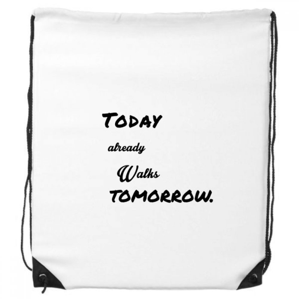 DIYthinker Poetry Today Already Walk Tomorrow Drawstring Backpack Shopping Gift Sports Bags One_Size Multicolor