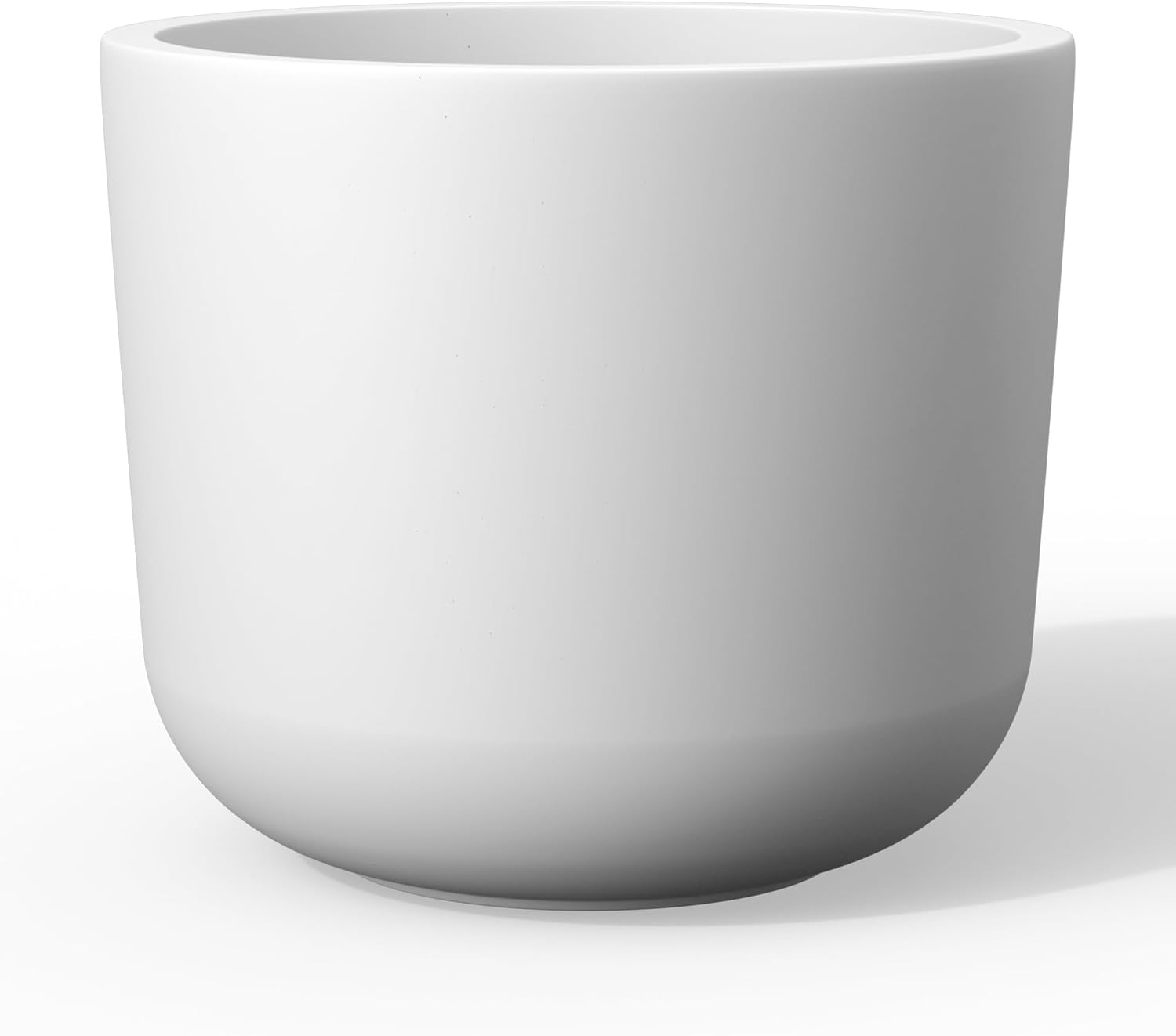 Kante Round Concrete Planter, 9 Inch Dia Classic Style Large Plant Pot with Drainage Hole for Indoor & Outdoor Plants, Ideal for Home, Patio, Garden, White White 9.0"Dia