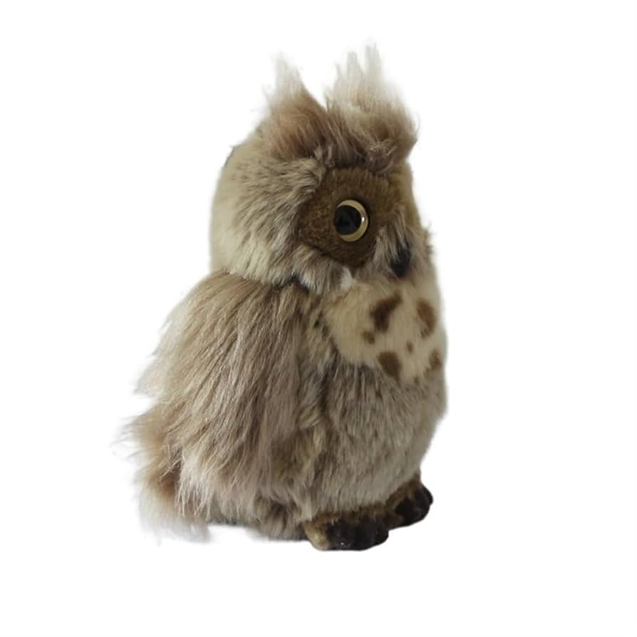 茶色いブラウン しぇふ染め×かけるり 土身フクロウ 木株乗りフクロウ（茶） | ギャラリー梟 オンラインショップ