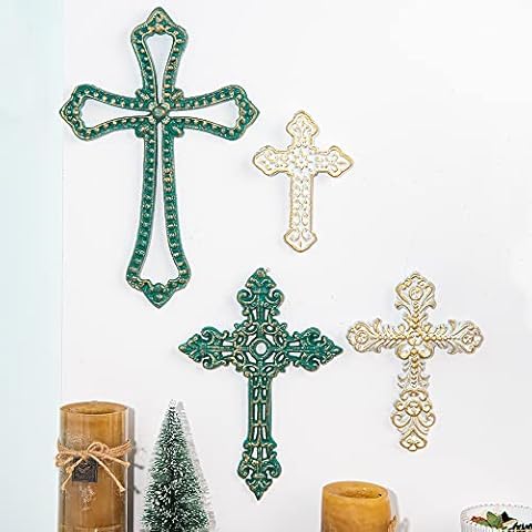 Sungmor Set of 4 Cast Iron Wall Crosses Cover
