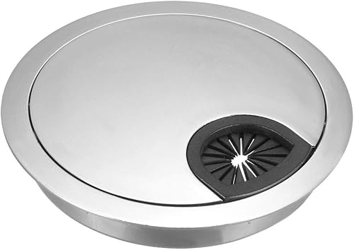 Miniatura 16 de uxcell Cubierta de orificio para cable, 2.4 pulgadas/2.362 in, aleación de zinc, para escritorio, ojales, cubierta de agujero para oficina, Negro