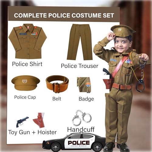 Image of Sarvda Kids Fancy Dress Costume Set | Police, Army Soldier, Pilot, Doctor, Subhash Chandra Bose & Community-Helper Outfit for Boys & Girls