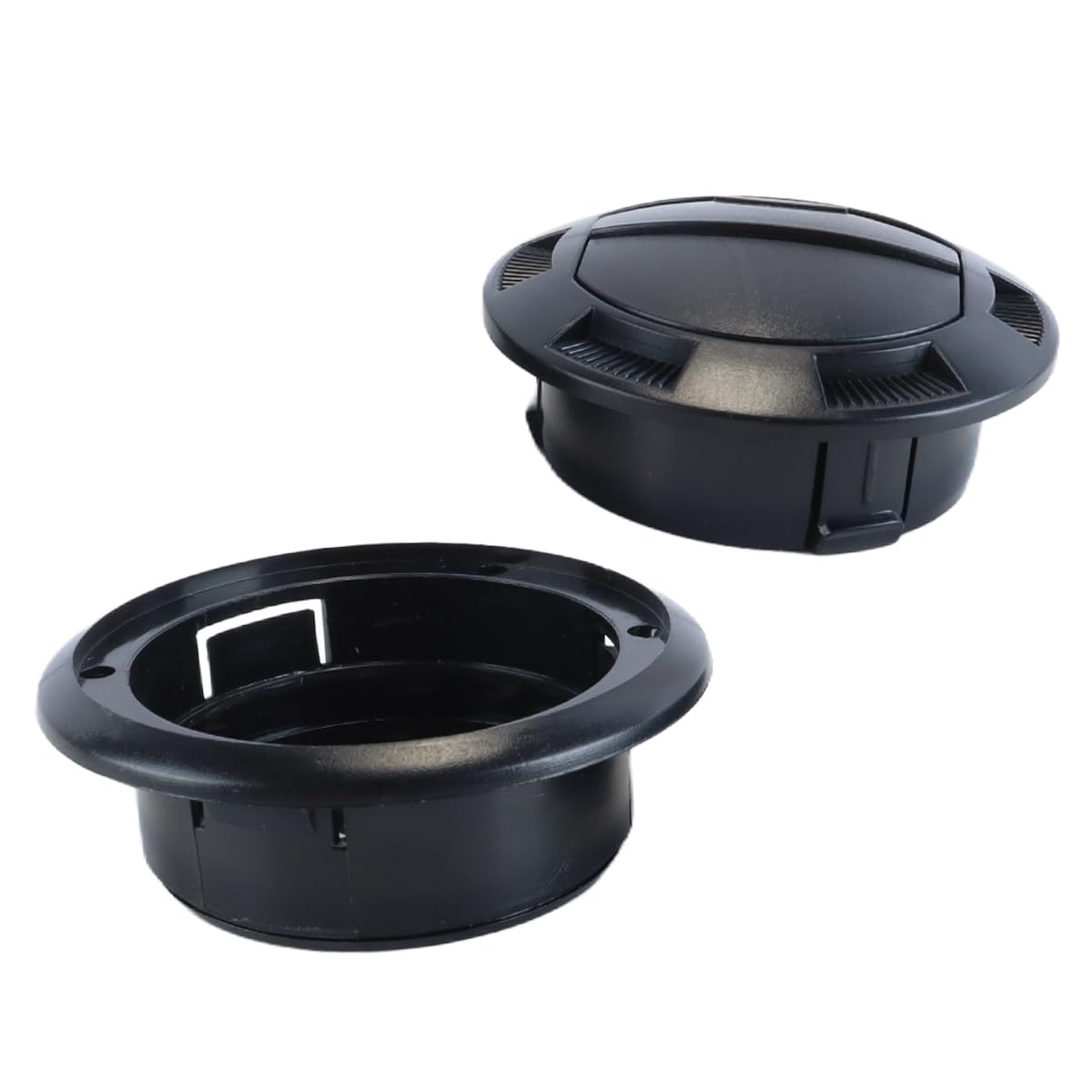 ACOLY Rotatable Black Diesel Heater Duct Air Vent Outlet – 100/75mm with Grille, 75mm Size, Easy Installation