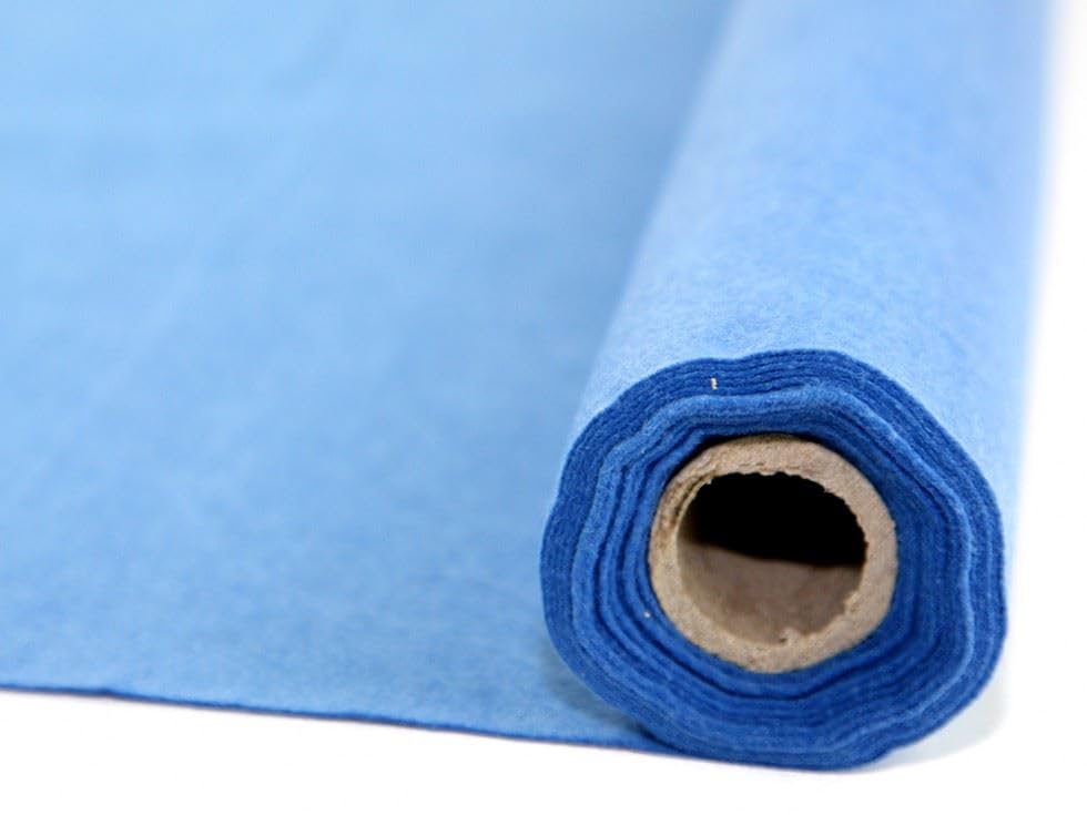 Minerva Rotolo di tessuto in feltro acrilico (confezione convenienza), per giocattoli, fai da te, artigianato e fai da te, colore blu fiordaliso, rotolo da 10 metri