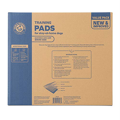 Image of Arm & Hammer for Dogs Training Pads for Stay-at-Home Dogs | New & Improved Super Absorbent, Leak-Proof, Odor Control Quilted Dog Training Pads with Baking Soda | 200 Count Wee Wee Pads Bulk,White