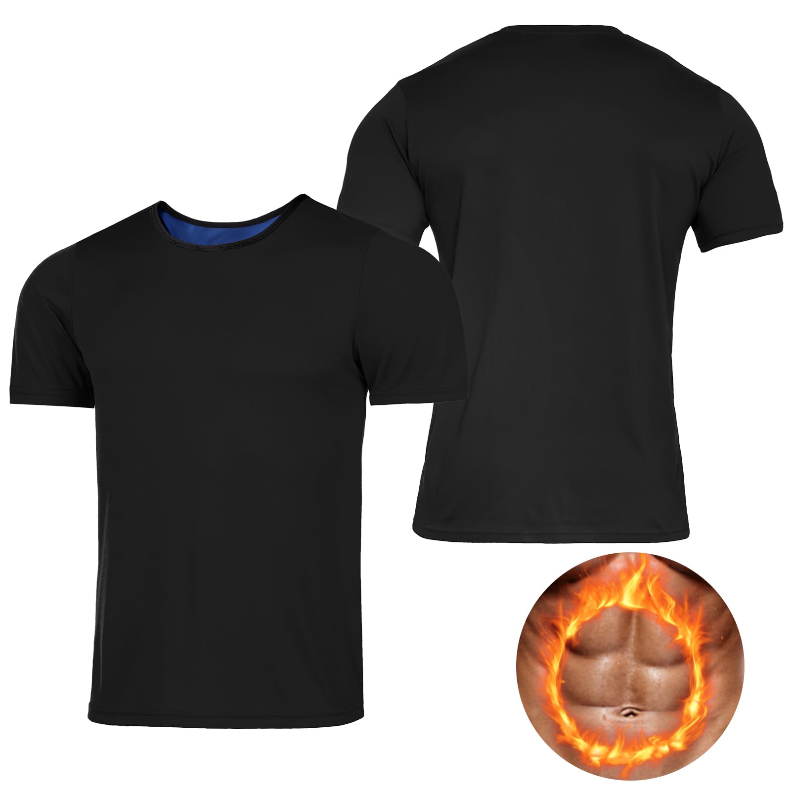 DiULi Canotta Dimagrante Uomo Maglietta Sauna Cerniera Compressione Fitness Manica Corta T Shirt Palestra Body Shaper Sudare