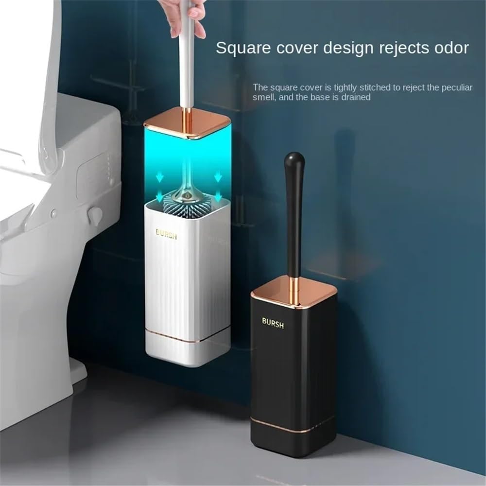 Escobilla WC Cepillo de baño Colgante, cerdas de Goma termoplástica, Juego de cepillos de baño y Soporte Escobillero