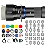 Bussi MG06 Max Bowens Mount Snoot mit 40 Gobos, 36° Objektiv, optischer Snoot Spotlight für Fotografie, Video, Formlichtstudio, GOBO-Licht, Stroboskop-Bowens-Halterung