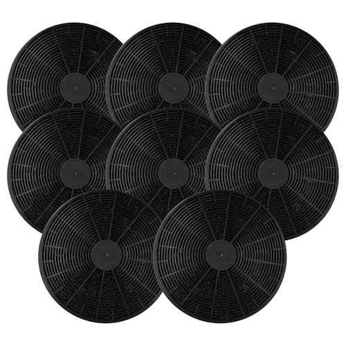 vhbw 8x Filtres à charbon actif remplacement pour Klarstein 10027530, CGCH2, 10027711, 10030983, K10001 pour hotte aspirante - 17,5 cm