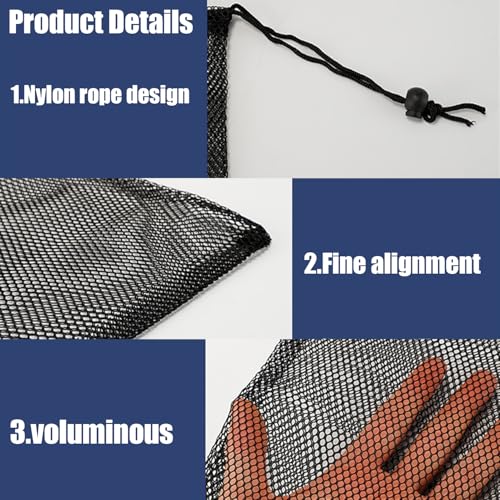 SIXHAOBU 10 Stück Pumpenfilter-Netzbeutel,Teichpumpenfilterbeutel, Filterbeutel Aquarium, Netztasche,Teichpumpen-Absperrbeutel mit Kordelzug, Pump Filterbeutel für Aquarium Garten Teich (Schwarz)