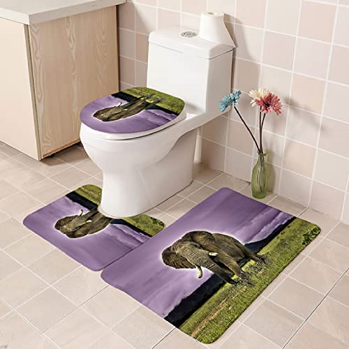 Badematten Set 3 teilig,Toilettenmatte Set,3er Badgarnitur Badezimmer Matte Set Dusch Bade Matte Vorleger Teppich 3D…