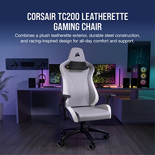 Gaming Chair, Pelle Sintetica, Grigio e Bianco, One Size - Sedia gaming - Immagine 2