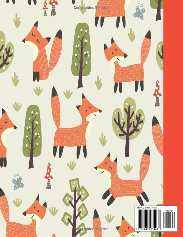 Primary Journal Grades k-2: Cute Foxes, Draw and Write Composition Book for Kids, Half Page Lined Paper with Drawing Space ( 8.5" x 11" Notebook with Soft Durable Cover ) image 2