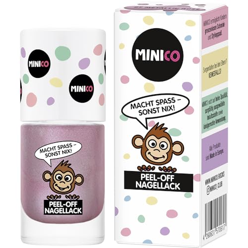 MINICO Premium Kinder Nagellack Metallic Rosé, 5ml, abziehbar, kindgerecht, wasserbasis, derma-getestet, vegan, peel-off entfernbar