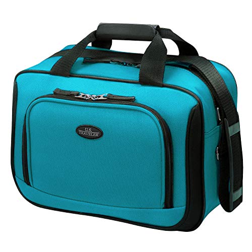 U.S. Traveler Rio Rugged Fabric Expandable Carry-on Luggage Set, Teal, 2 Wheel - Image 5