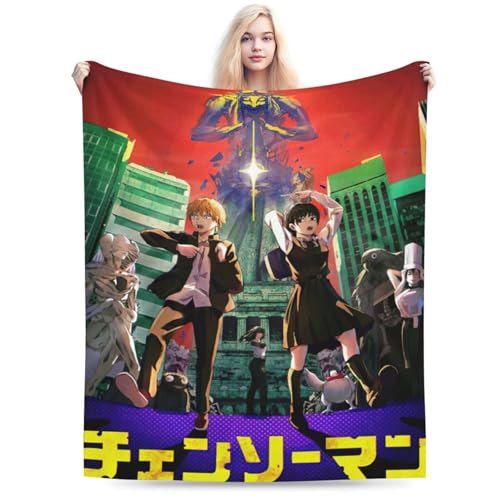 チェンソーマン 毛布 ブランケット 大判 フリーサイズ 暖かい 軽量 ふわふわ 一人用 ソファ ベッド オフィス 膝掛け 洗える 秋冬40"x30"