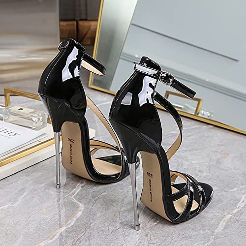 Women's Red Open Toe Pumps 16CM/6.3IN Metal Stiletto High Heels Sexy Stripper Performance Heels Pole Dancing Special Occasion Shoes Unisex Plus Size Shoes3