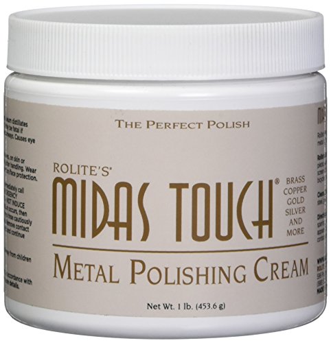 Rolite - MTMPC1# Midas Touch Metal Polishing Cream - Cleaner and Polishing Rouge for Sterling Silver, Gold, Brass, Chrome, Copper, and Other Metals, Non-Toxic Formula, 1 Pound, 1 Pack