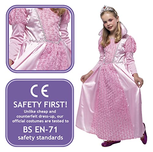 RUBIE'S Mantello Da Principessa Per Bambine 5-8 Anni – Tulle Rosa, Con Tiara E Bacchetta Argentata, Set Completo - 2