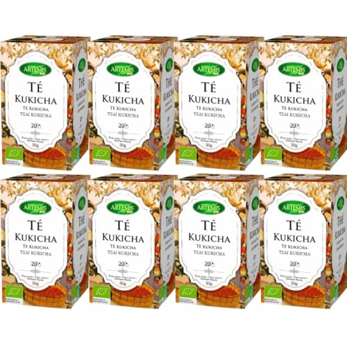 Pack 8x Infusión Té Kukicha Bio Herbes del Molí | 20 Filtros (30g c/u) | Té Japonés Ecológico Suave y Bajo en Teína | Agricultura Ecológica Certificada