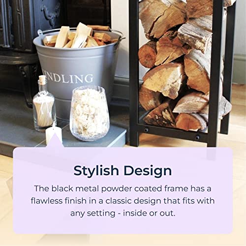 idooka Large Rectangular Log Storage Firewood Industrial Black Finish Stylish Metal Finish Firewood Storage Rack Shelf Holder Ventilation for Wood Height 59cm Solid Indoor Outdoor Usage idooka Large Rectangular Log Storage Firewood Industrial Black Finish Stylish Metal Finish Firewood Storage Rack Shelf Holder Ventilation for Wood Height 59cm Solid Indoor Outdoor Usage