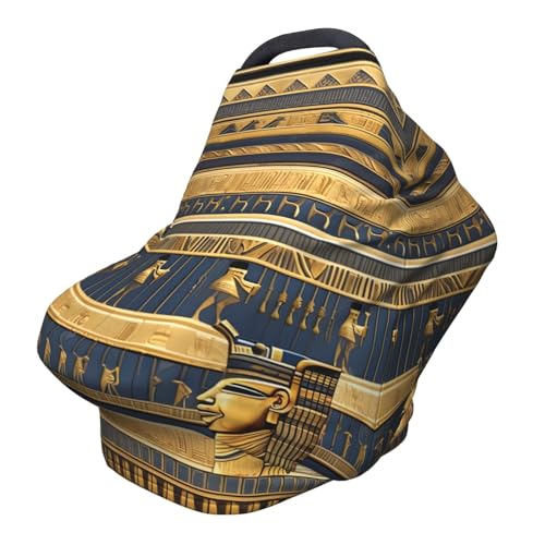 XZDHYZ Egyptian Pharaonic Frescoes Versatile full-print Stroller Chair Cover/Nursing Cover, specially designed for your baby, Black