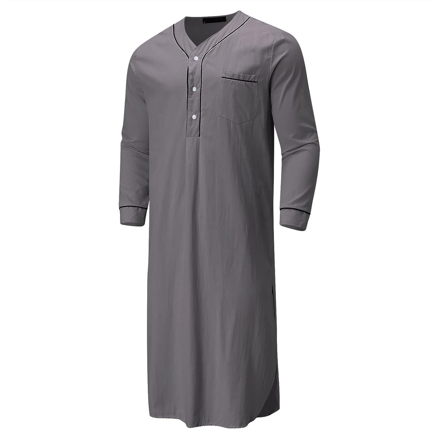 Miniatura 3 de EELHOE Batas musulmanas de Thobe Medio Oriente Islámico Arabia Arabia Saudita Ropa Ligero Transpirable Cuello Redondo Ropa Ramadán Vestido