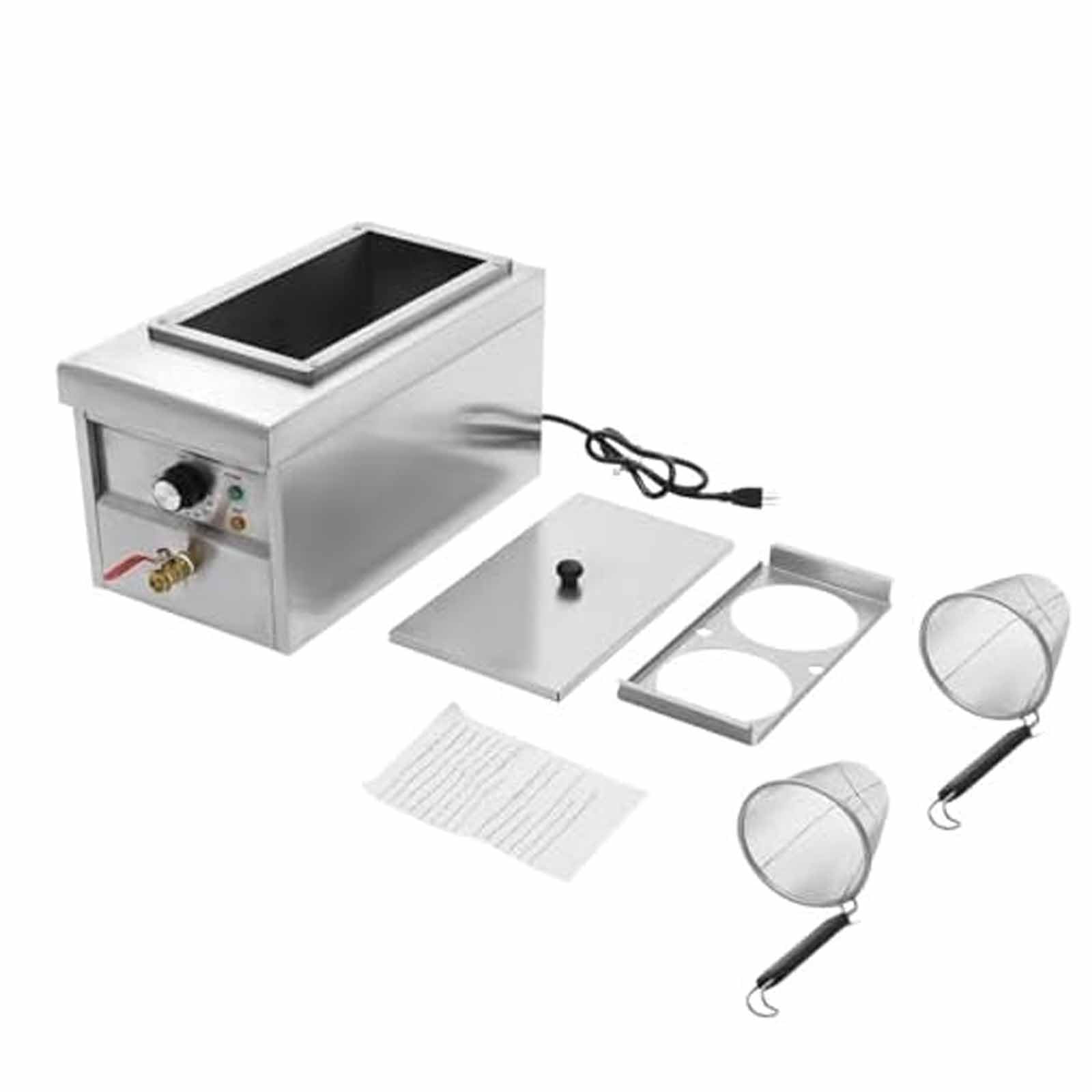 Cuocipapa Professionale A 2 Fori, Bollitore Elettrico Per Pasta Da 2,5 Kw Con 2 Cestelli, Controllo Preciso Della Temperatura Da 30 A 110 °c, Ideale Per Ristoranti E Mense.