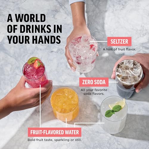 Ninja Thirsti Drink System, Soda Maker, Create Unique Sparkling & Still Drinks, Personalize Size & Flavor, Carbonated Water Machine, 60L CO2 Cylinder & Variety of Flavored Water Drops, Black WC1001