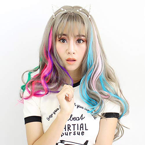 Sotogo GO0256 30 Pieces Clip In Hair Extensions Colorful Curly Hair Extensions Hair Streak Party Highlights Hairpieces thumb #4