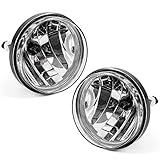 PIT66 Front Bumper Fog Lights, Compatible with GMC Sierra 1500 2007-2013/ GMC Sierra 2500HD/3500HD 2007-2014 (Do not Compatible with 2007 Classic Old Body style models) Clear Fog Lights Lamps