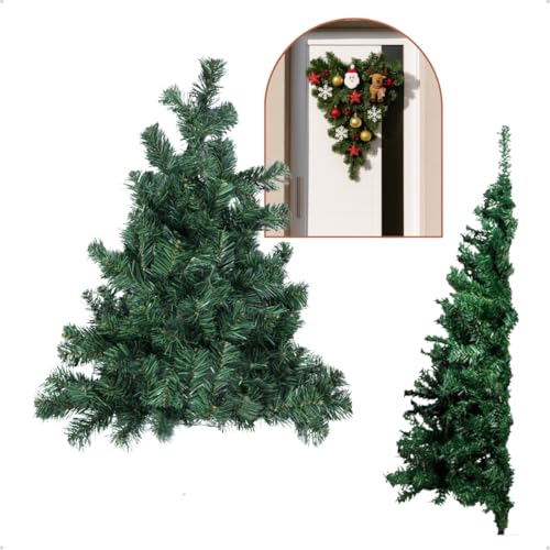 Árvore Natal Metade Encostar Parede Decorativa Compacta 73cm