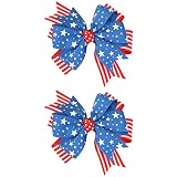 J.H LIVING 2Pcs American Flag Boutique Bow Jewelry Knot Fourth of July Hair Accessories July 4 Indep