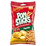 Lorenz POMSTICKS | Snack on the go | Tasty potato sticks | (Paprika, Pack of 20)