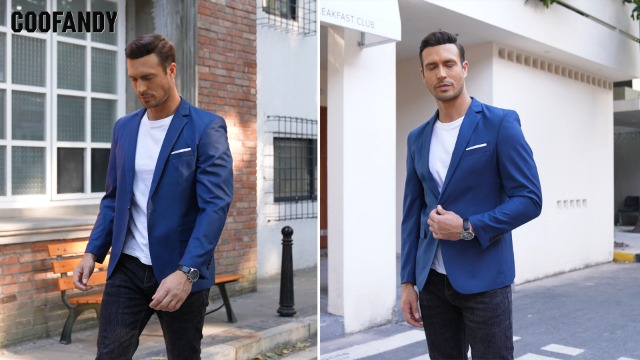 Chaqueta Blazer Hombre Deportiva Casual - Un Botón, Tejido Suave, Para Negocios Y Salidas