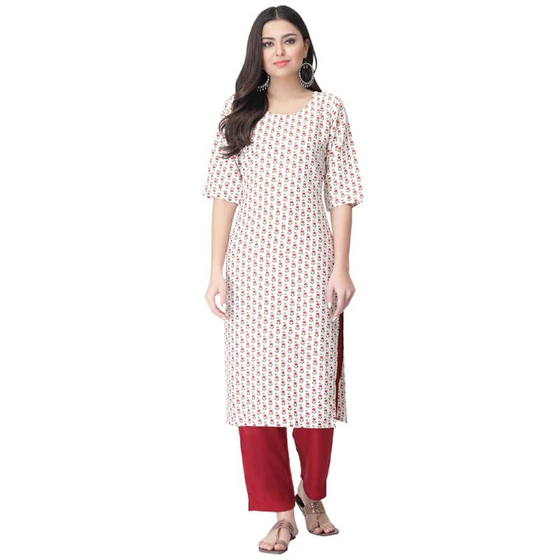 Image of Pinkmint Women's Crepe Striped Regular Kurta