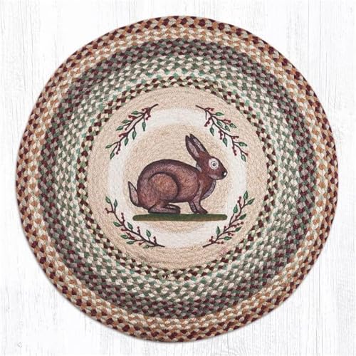 27 x 27 in. Jute Round Vintage Rabbit Patch
