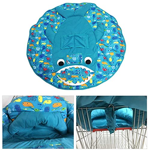 Winkelwagen Stoelhoes voor Baby Shark Speelkleed met Fishtail-rugleuning Katoenen babystoelhoes Positioner Trolley Kinderstoelhoes 3-in-1 Machinewasbaar,50 * 80 * 22cm/19.69 * 34.50 * 8.66in - Afbeelding 7