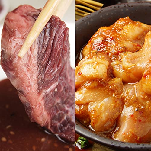 TheOniku特製焼肉セット合計1kg (牛ハラミ500g、味噌ダレ牛ホルモン500g) 冷凍 食品 牛肉 わけあり