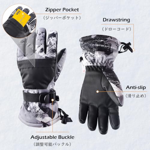 Image of TRIWONDER Kids Ski Gloves, Waterproof Touchscreen Winter Warm Snow Gloves