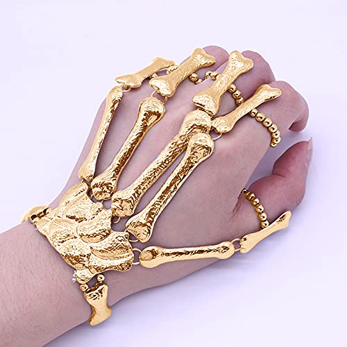 MEIYOUMK Accessoires d'halloween Squelette Squelette Griffe Fantôme Bracelet de Doigt Crâne Gothique de Doigt de Griffe de Fantôme Cadeau de Fête d'halloween Unisexe Accessoires Bracelet Tête de Mort Cover