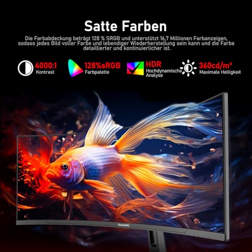34 Zoll Ultrawide Curved Gaming Monitor 120Hz, 1500R PC Bildschirm UWQHD 3440x1440, Gebogenes Computerbildschirm, VA, Displayport, HDMI, VESA 75 * 75mm – Bild 6