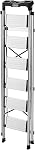 VEVOR 6 Step Ladder, Folding Step Stool with Wide Anti-Slip Pedal and Comfort Handgrip, 330 lbs Capacity Portable Aluminum Stepladder, Multi-Use for Kitchen, Warehouse, Household and Office, Silver