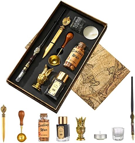 RoseFlower Penna d’oca Penna Piuma Penna Calligrafica Antica Set, Set Per Scrittura Calligrafica, Penna Piuma Stilografica Retrò Set con Inchiostro Portapenne Ceralacca, Regalo per Matrimonio RoseFlower Penna d’oca Penna Piuma Penna Calligrafica Antica Set, Set Per Scrittura Calligrafica, Penna Piuma Stilografica Retrò Set con Inchiostro Portapenne Ceralacca, Regalo per Matrimonio