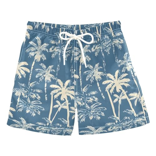 panksolu Coconut Tree Doodle Boys Swim Trunks Quick Dry Kids Swim Shorts Toddler Shorts Beach Board Shorts Boys Swim Shorts Boys' Swimwear Jammers,L