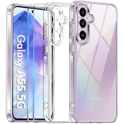 COPIKE Clear Case with Screen Protectors for Samsung A55 5G Cover