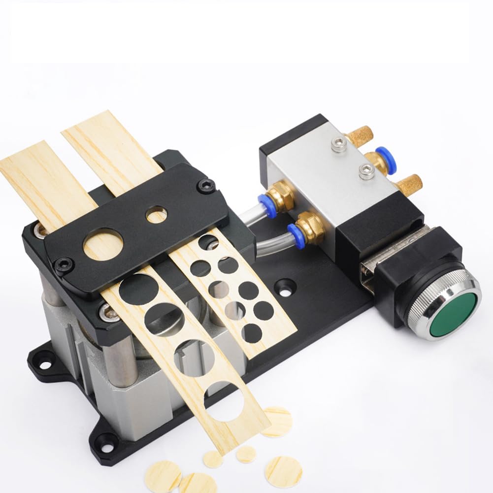 2 in 1 Pneumatic Edge Bander Hole Guide Machine 8mm& 15mm Edge Banding Punching Hole Machine Aluminum Alloy 0.4‑0.6MPa for Woodworking Paper Craft Projects